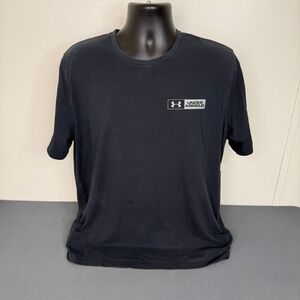 Under Armour T-Shirt Mens Large HeatGear Loose Fit Black Short Sleeve Logo Tee